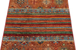 3x4 Brown and Multicolor Tribal Rug