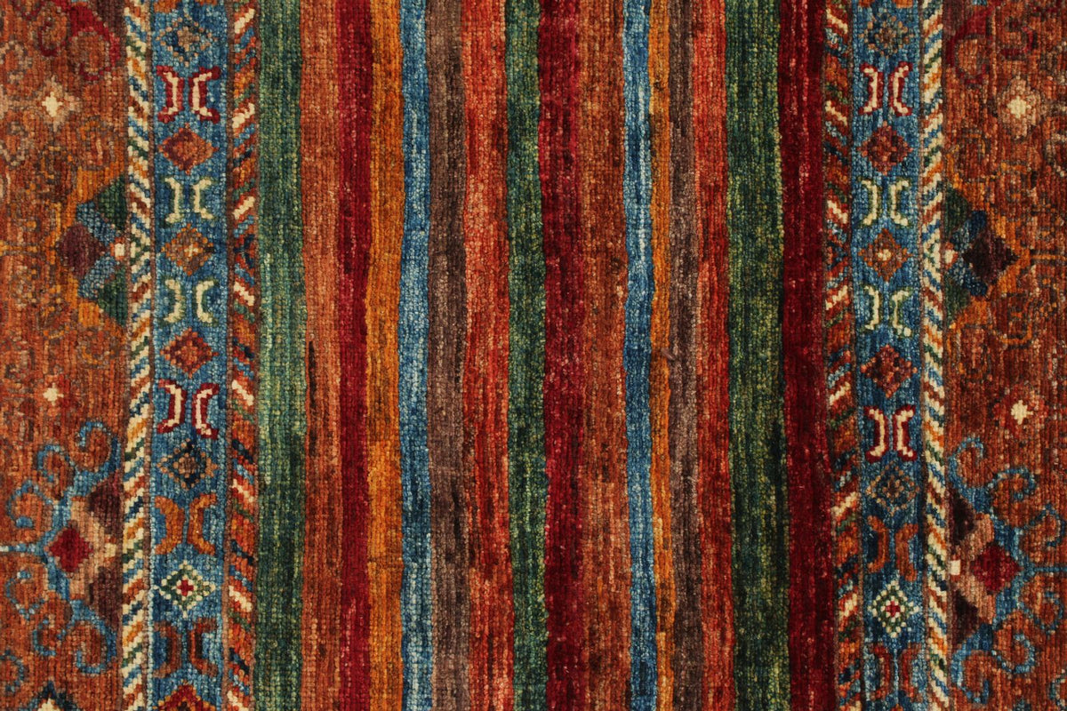 3x4 Brown and Multicolor Tribal Rug