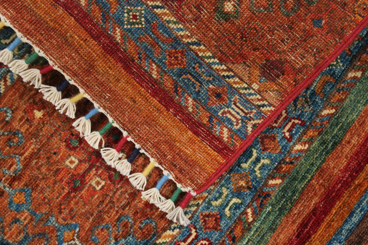 3x4 Brown and Multicolor Tribal Rug