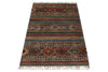 3x4 Gray and Multicolor Tribal Rug