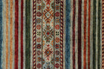 3x4 Gray and Multicolor Tribal Rug