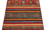 3x4 Red and Multicolor Tribal Rug