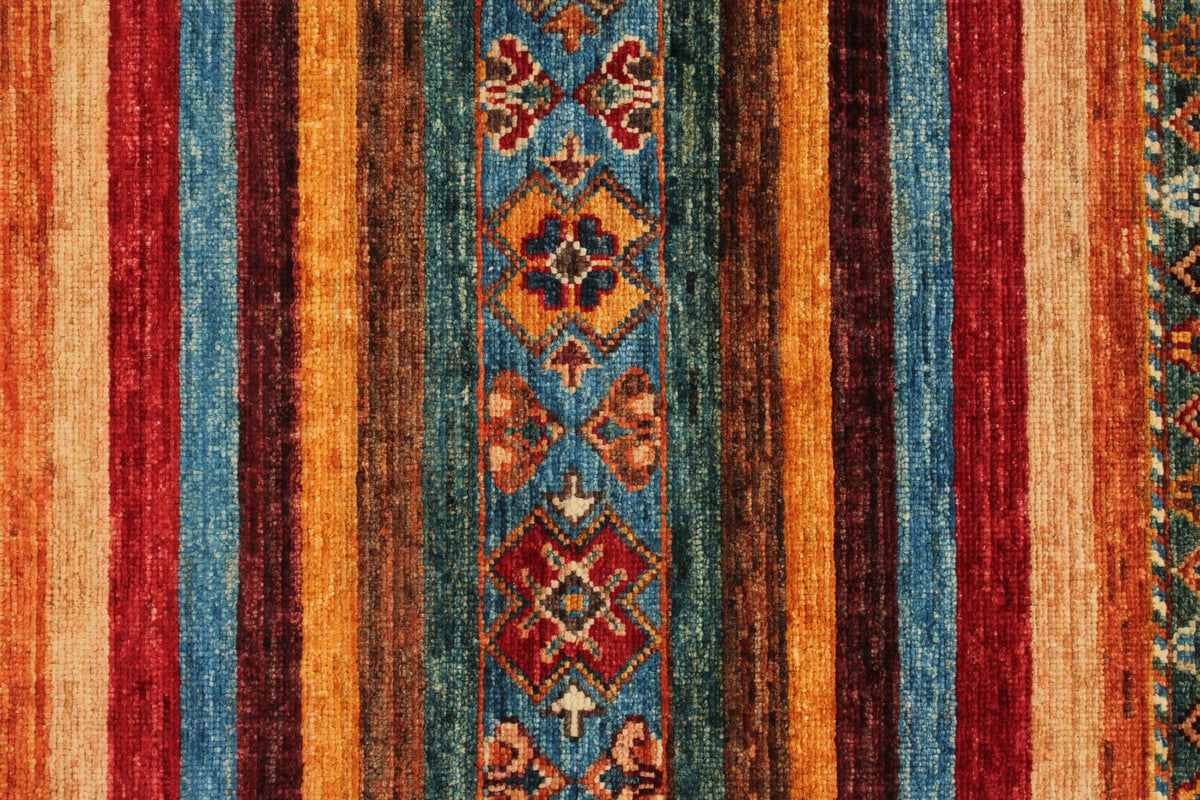3x4 Red and Multicolor Tribal Rug