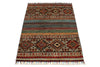 3x4 Brown and Multicolor Tribal Rug
