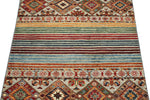 3x4 Brown and Multicolor Tribal Rug