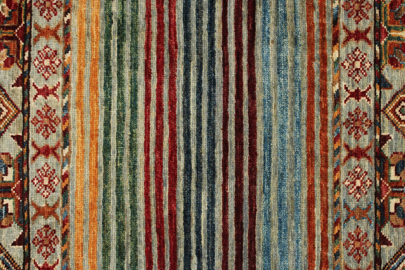 3x4 Brown and Multicolor Tribal Rug