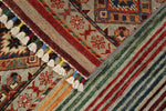 3x4 Brown and Multicolor Tribal Rug