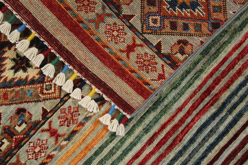 3x4 Brown and Multicolor Tribal Rug
