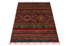 3x4 Brown and Multicolor Tribal Rug