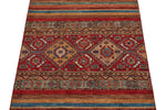 3x4 Brown and Multicolor Tribal Rug