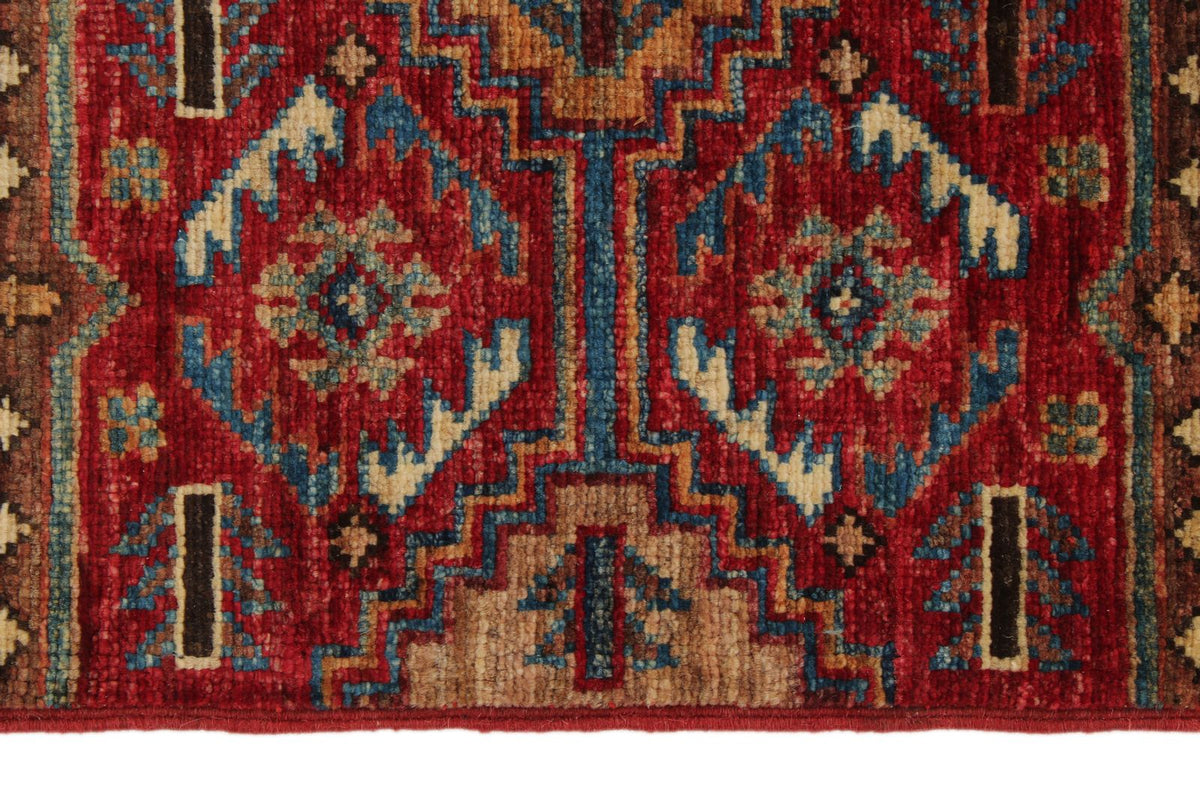 3x4 Brown and Multicolor Tribal Rug