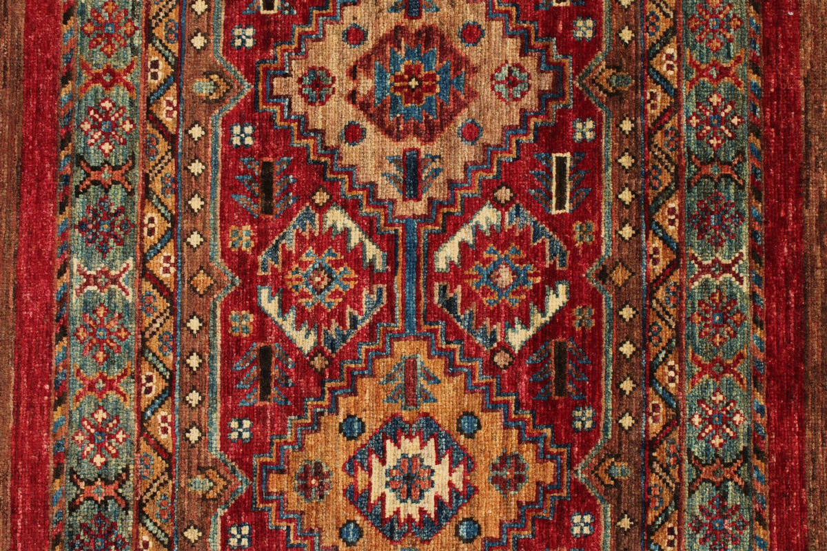 3x4 Brown and Multicolor Tribal Rug