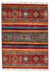3x4 Red and Multicolor Tribal Rug