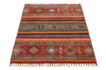 3x4 Red and Multicolor Tribal Rug