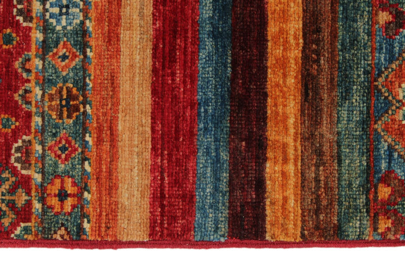 3x4 Red and Multicolor Tribal Rug