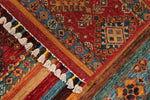 3x4 Red and Multicolor Tribal Rug
