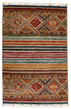 3x4 Brown and Multicolor Tribal Rug