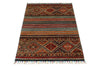3x4 Brown and Multicolor Tribal Rug