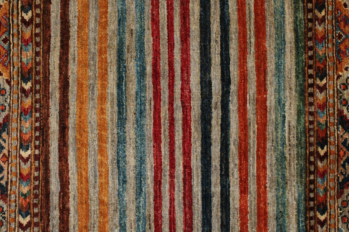 3x4 Brown and Multicolor Tribal Rug