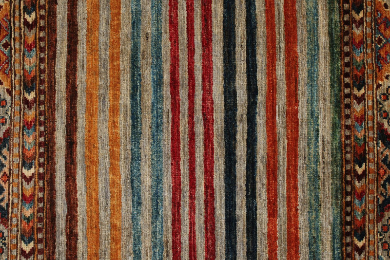 3x4 Brown and Multicolor Tribal Rug