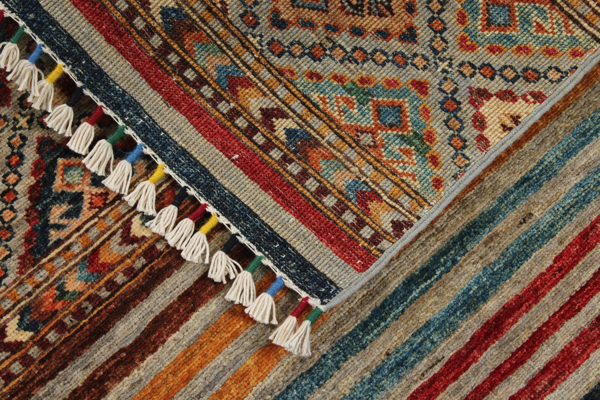3x4 Brown and Multicolor Tribal Rug