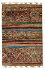 3x4 Brown and Multicolor Tribal Rug