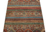 3x4 Brown and Multicolor Tribal Rug