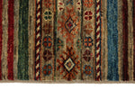 3x4 Brown and Multicolor Tribal Rug