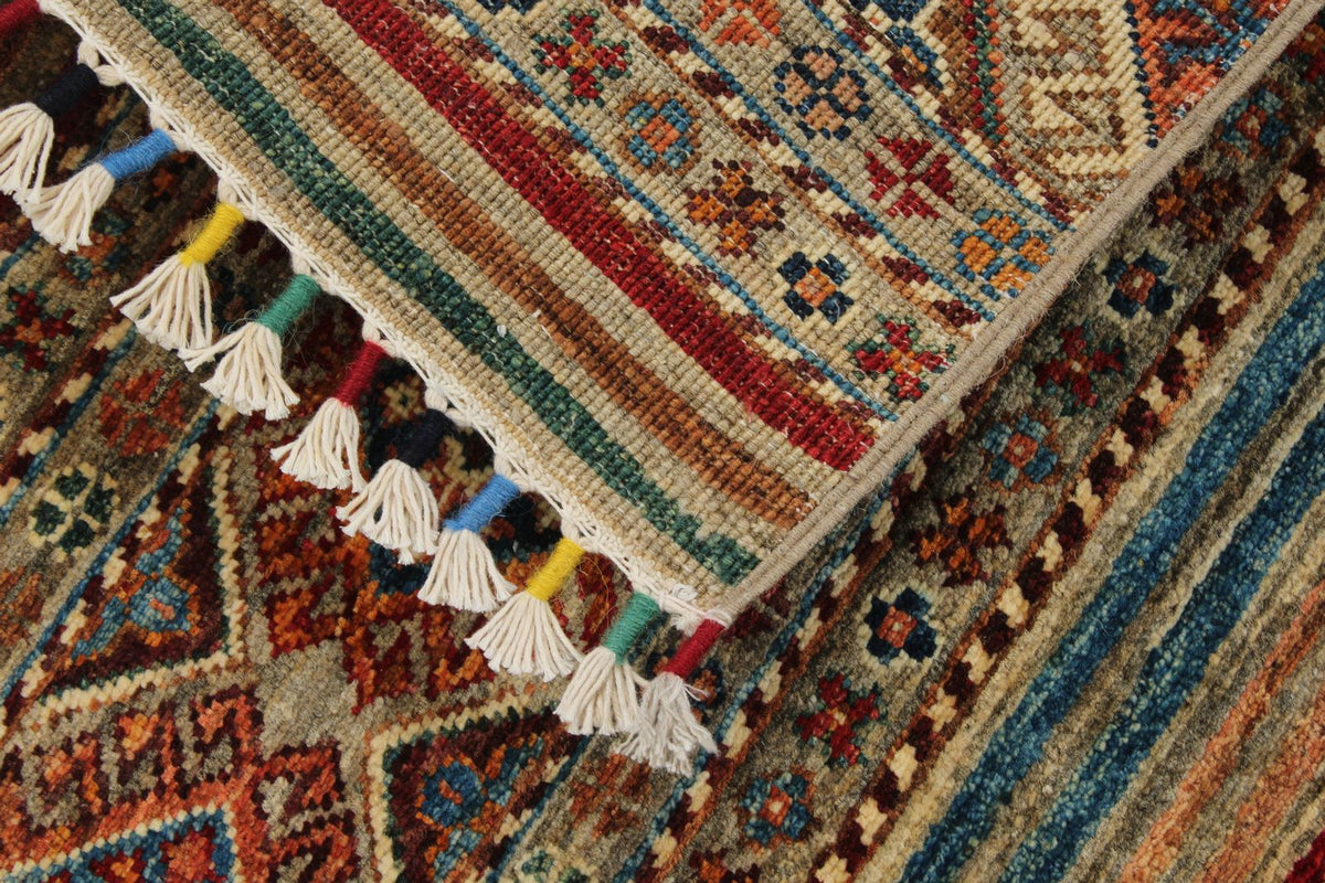 3x4 Brown and Multicolor Tribal Rug