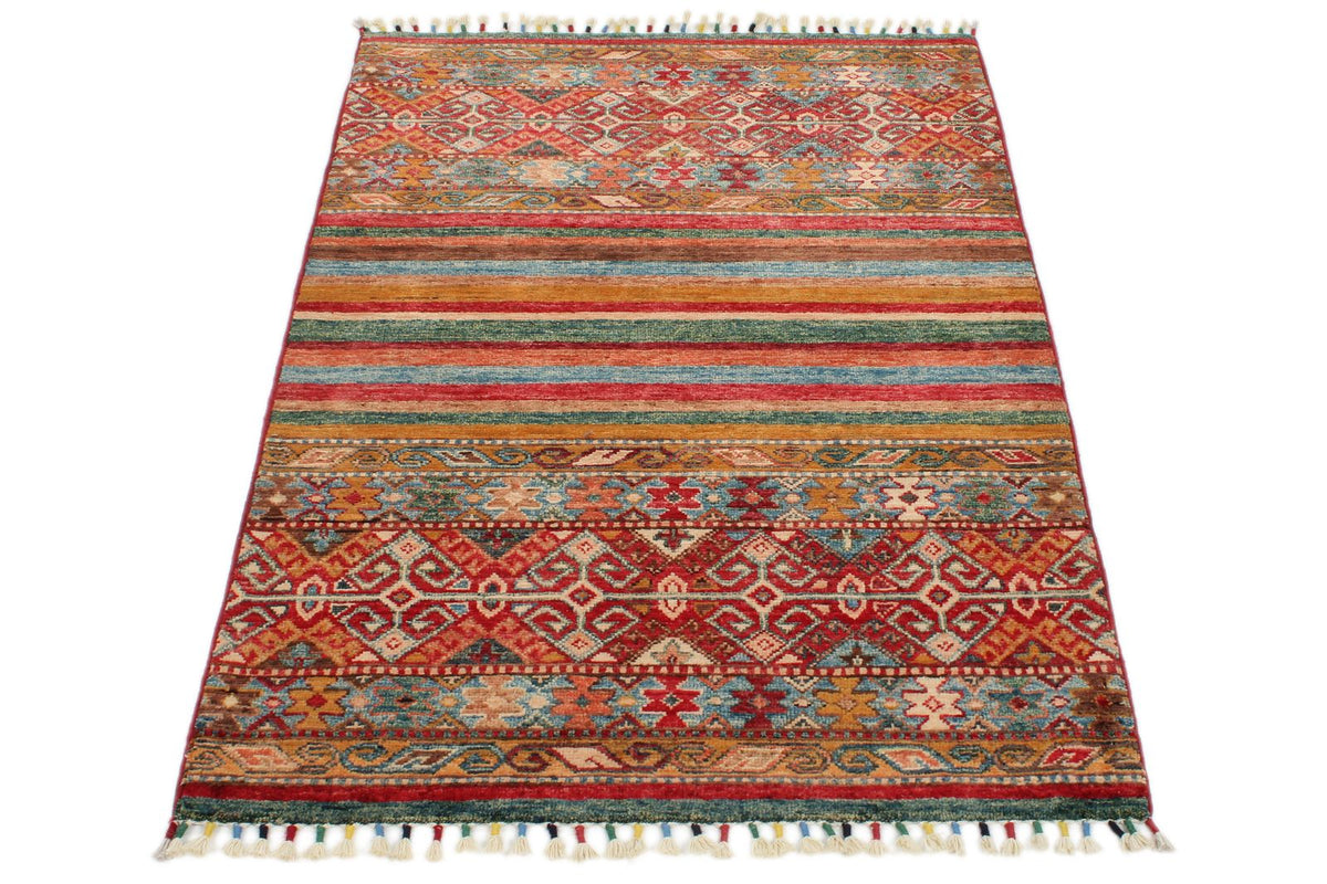 3x5 Brown and Multicolor Tribal Rug