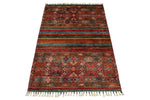 3x5 Brown and Multicolor Tribal Rug