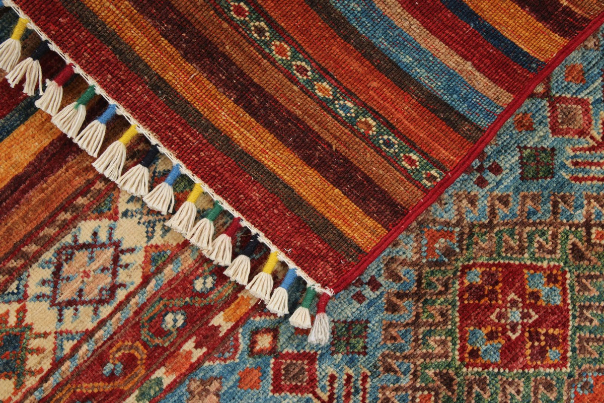 3x4 Brown and Multicolor Tribal Rug