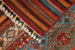 3x4 Brown and Multicolor Tribal Rug