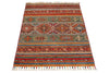 3x4 Red and Multicolor Tribal Rug