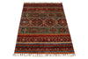 3x4 Red and Multicolor Tribal Rug