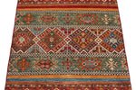 3x4 Red and Multicolor Tribal Rug