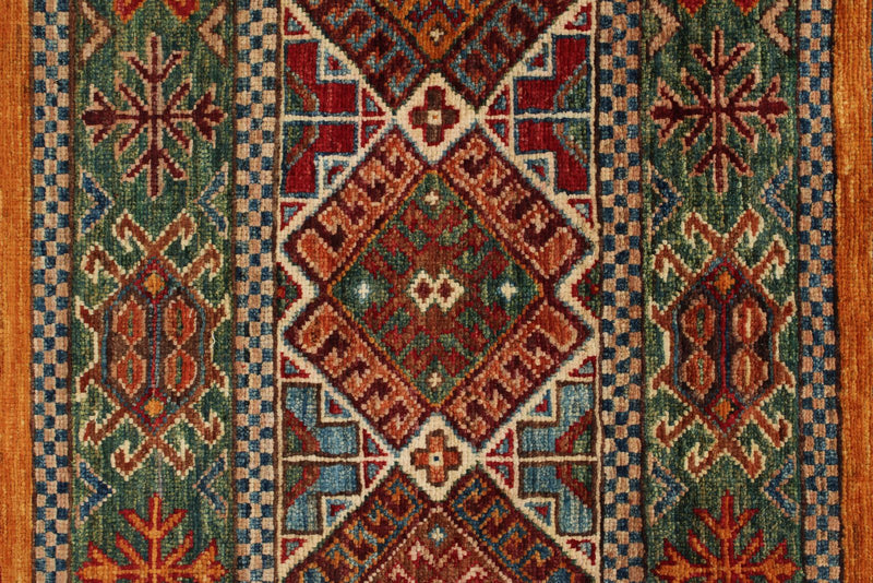 3x4 Red and Multicolor Tribal Rug