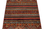 3x4 Brown and Multicolor Tribal Rug