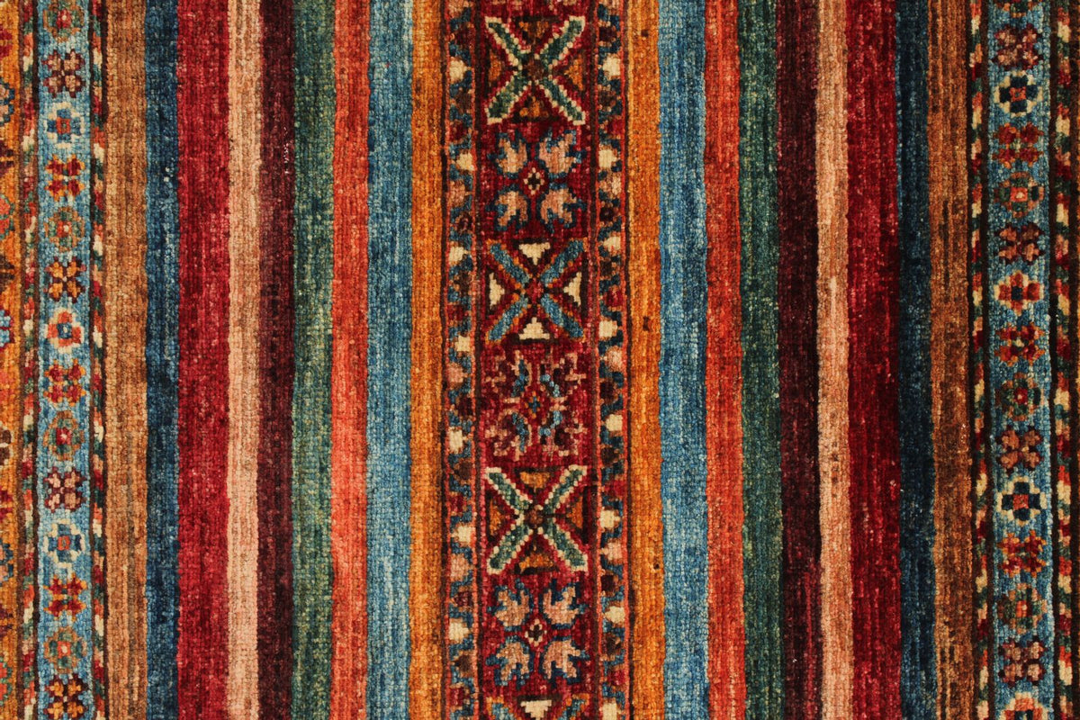 3x4 Brown and Multicolor Tribal Rug