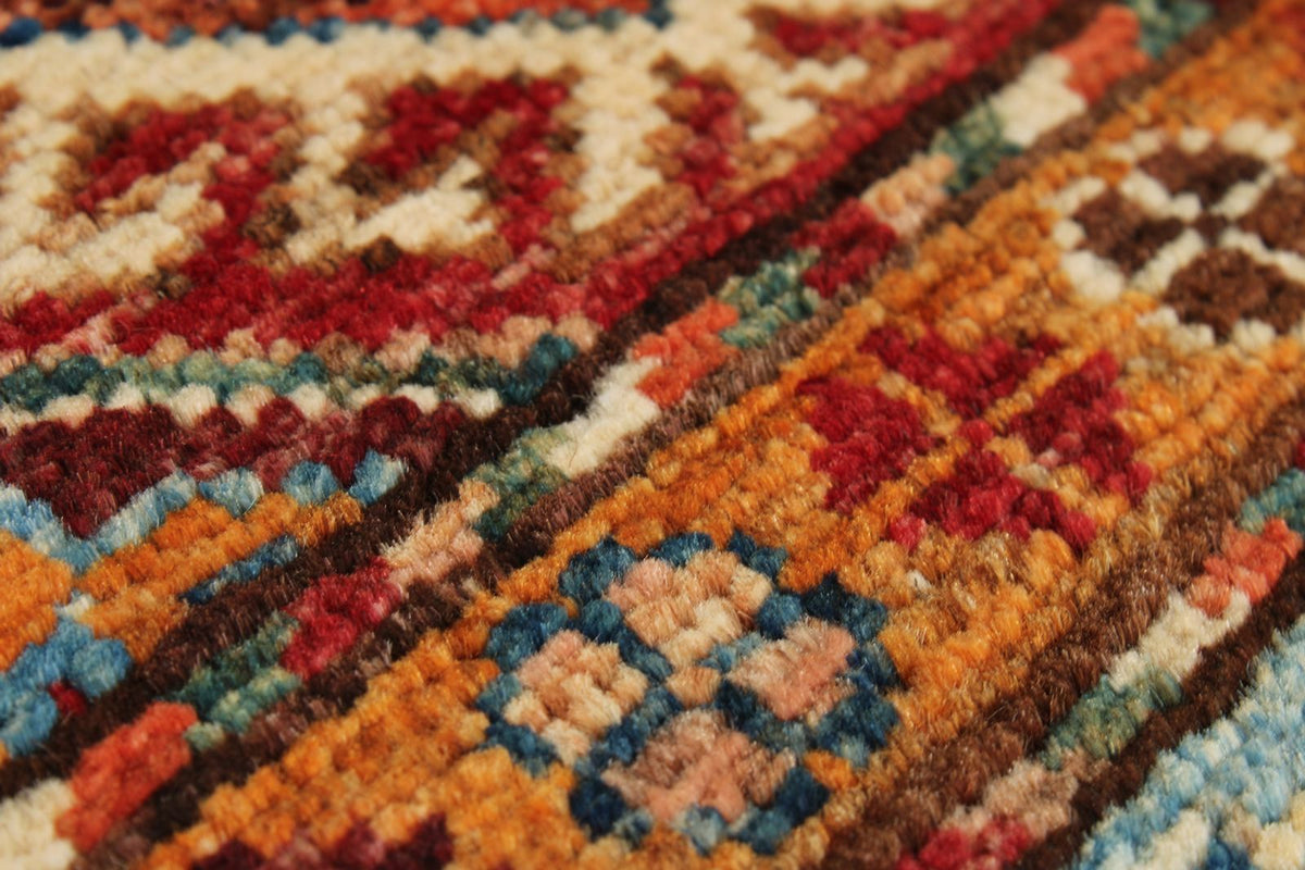 3x4 Brown and Multicolor Tribal Rug