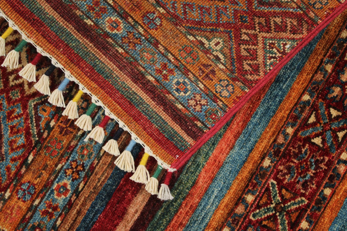 3x4 Brown and Multicolor Tribal Rug