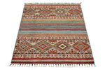 3x4 Brown and Multicolor Tribal Rug