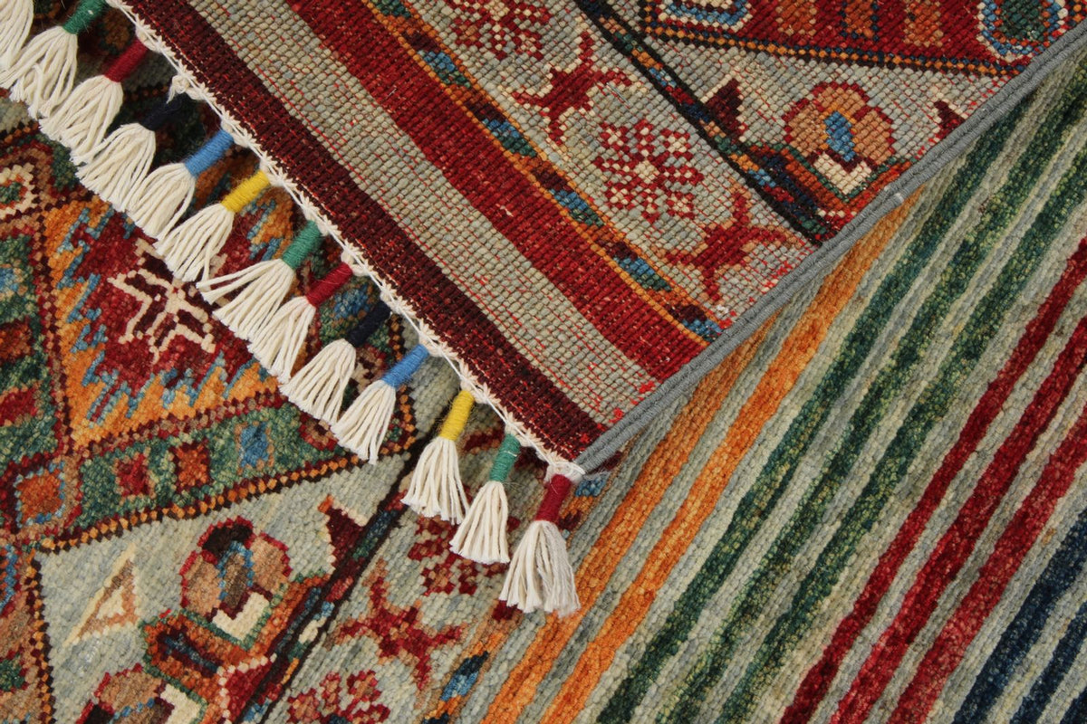 3x4 Brown and Multicolor Tribal Rug