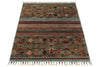 3x4 Light Blue and Multicolor Tribal Rug