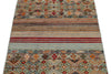 3x4 Light Blue and Multicolor Tribal Rug