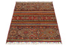 3x4 Brown and Multicolor Tribal Rug