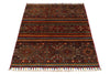 3x4 Brown and Multicolor Tribal Rug