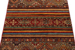 3x4 Brown and Multicolor Tribal Rug