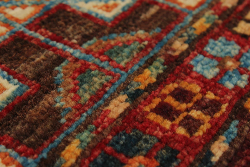 3x4 Brown and Multicolor Tribal Rug