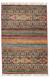 3x4 Light Gray and Multicolor Tribal Rug